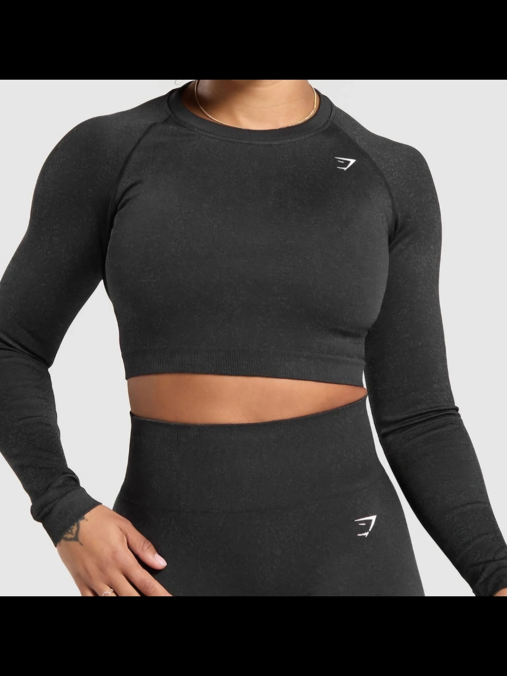 Gymshark Black Seamless Long Sleeve Crop Top